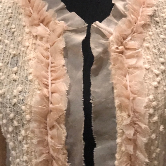 Anthropologie  Women’s A’reve Sheer Trim Jacket / Cardigan must see !! 😍 - Picture 8 of 14